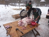 plimbari cu caruta, taierea porcului